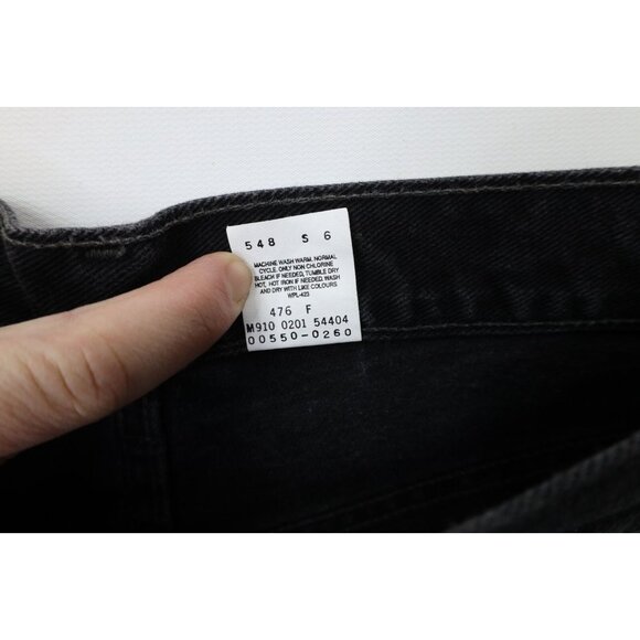 Vintage Y2K 2000 Levis 550 Mens 29x30 Faded Relaxed Fit Denim Jeans Black Cotton - Picture 9 of 14